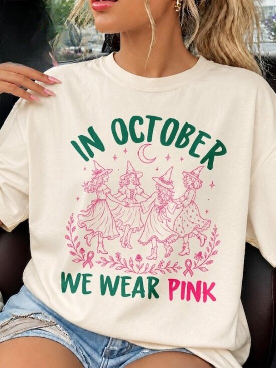 Other - In October We Wear Pink Shirt, Breast Cancer Witch Shirt